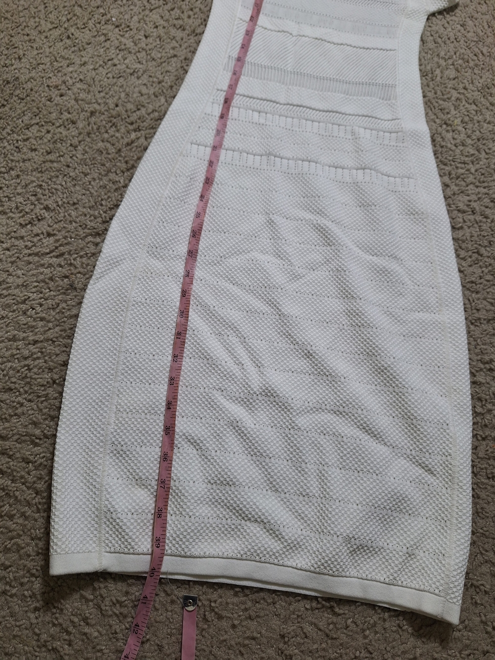 Antonio Berardi White Textured Knit Sheath Dress Size 42 - Picture 7 of 7